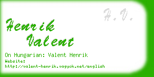 henrik valent business card